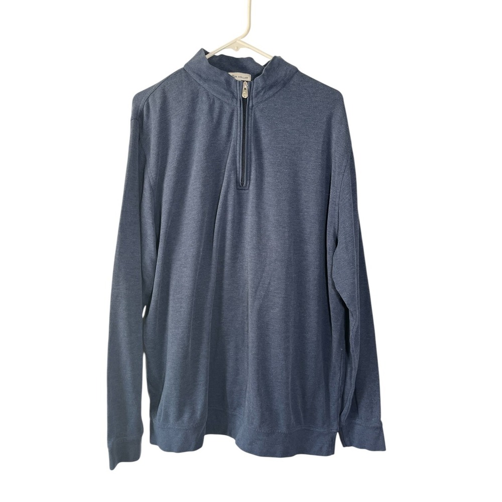 Peter Millar Men's 1/4 Zip Pullover Sweatshirt Blue XXL